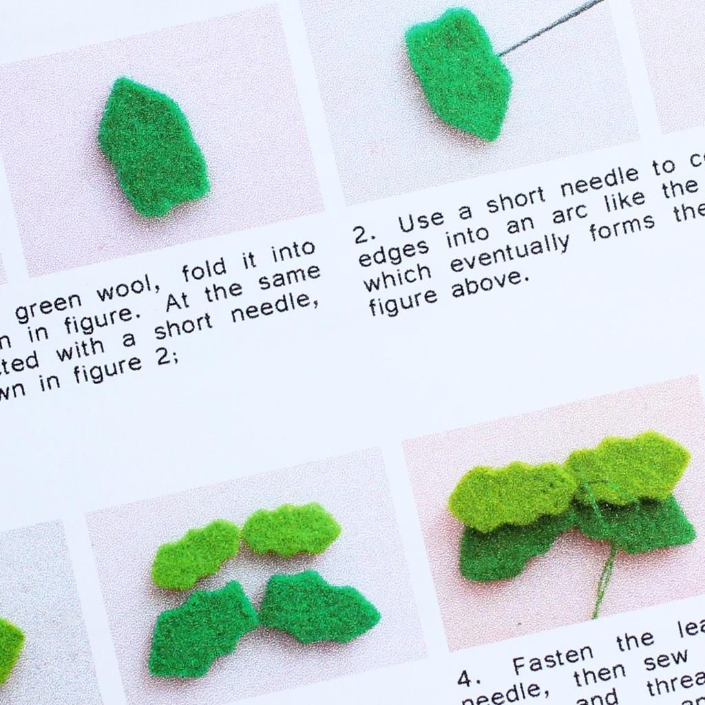 Brooch  Felting Kit For Beginners With Basic Tools Tutorials - Wreath