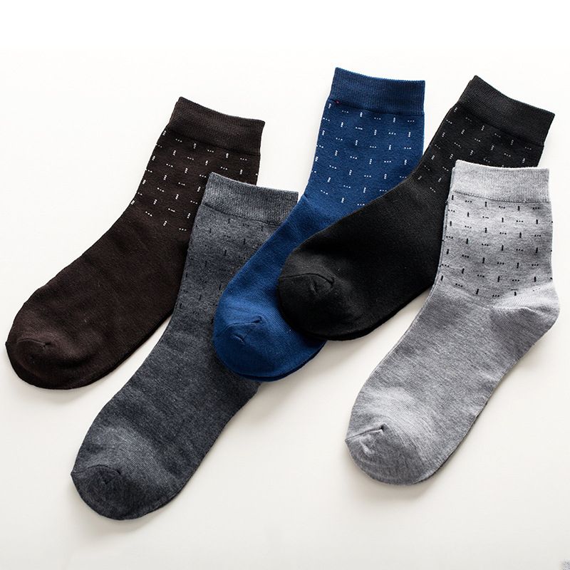 5 Pairs/Set Men Business Socks Comfortable Cotton Breathable