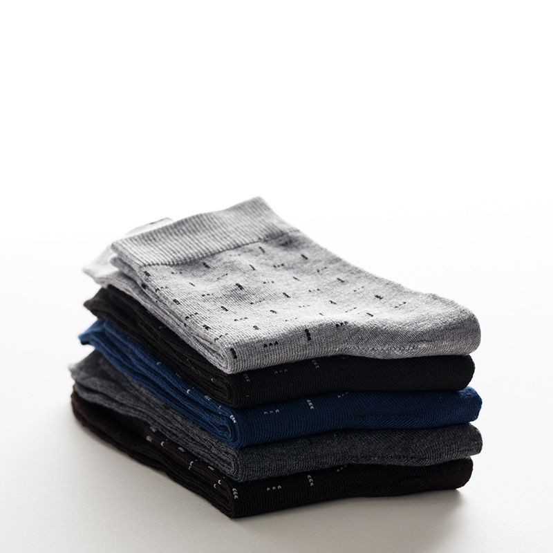 5 Pairs/Set Men Business Socks Comfortable Cotton Breathable