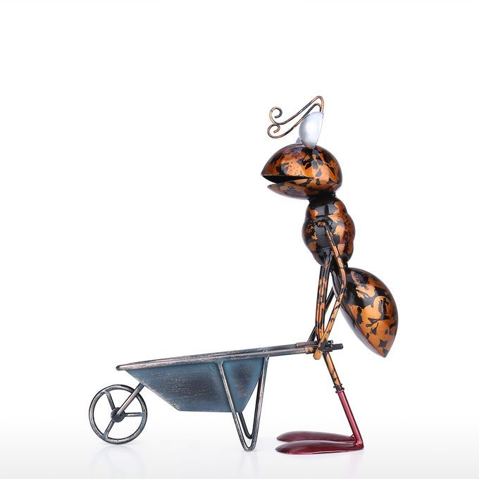 Tooarts 13inch Ant Sculpture Iron Cartoon Ant With