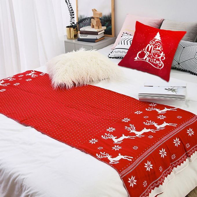 Pillow Case Christmas Letter Print Zipperd Closure-
