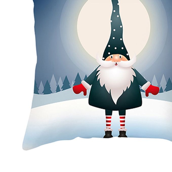 Pillow Slip Christmas Dwarf Print Easy-Care Polyester Throw-