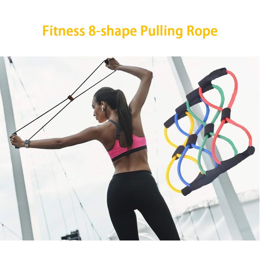 Yoga Gym Fitness 8-shape Pulling Rope Exercise Resistance