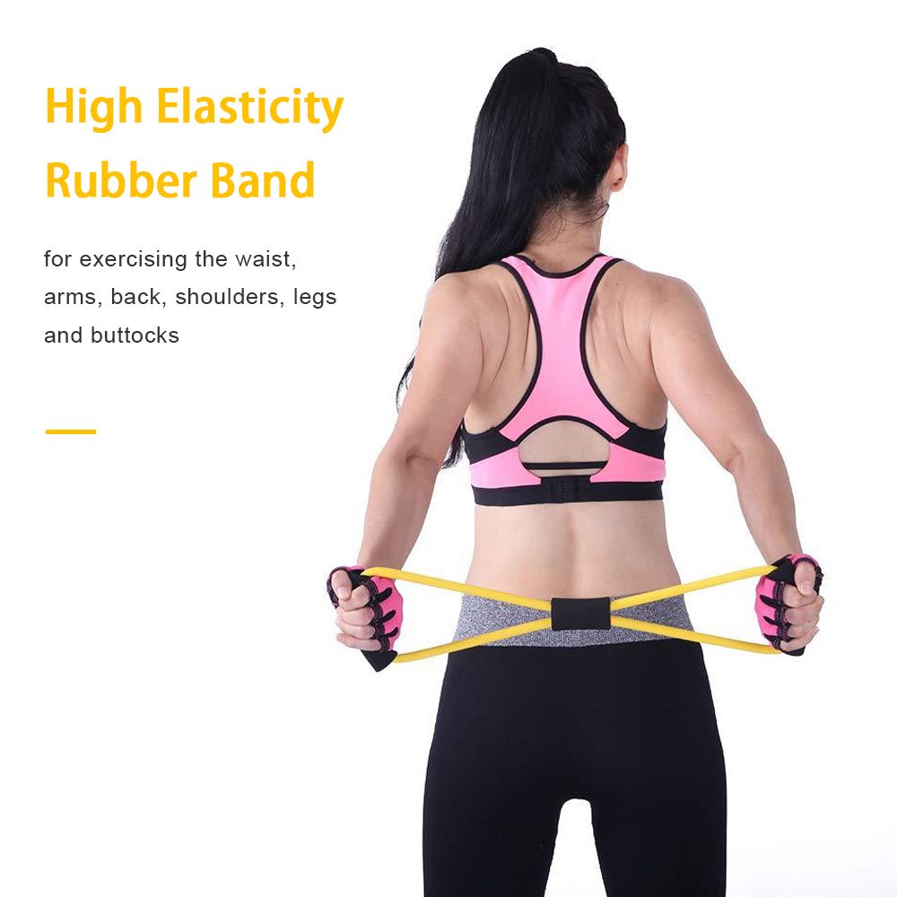 Yoga Gym Fitness 8-shape Pulling Rope Exercise Resistance