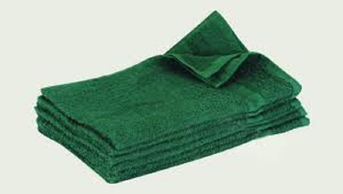 12 Set Of Face Towels - Green