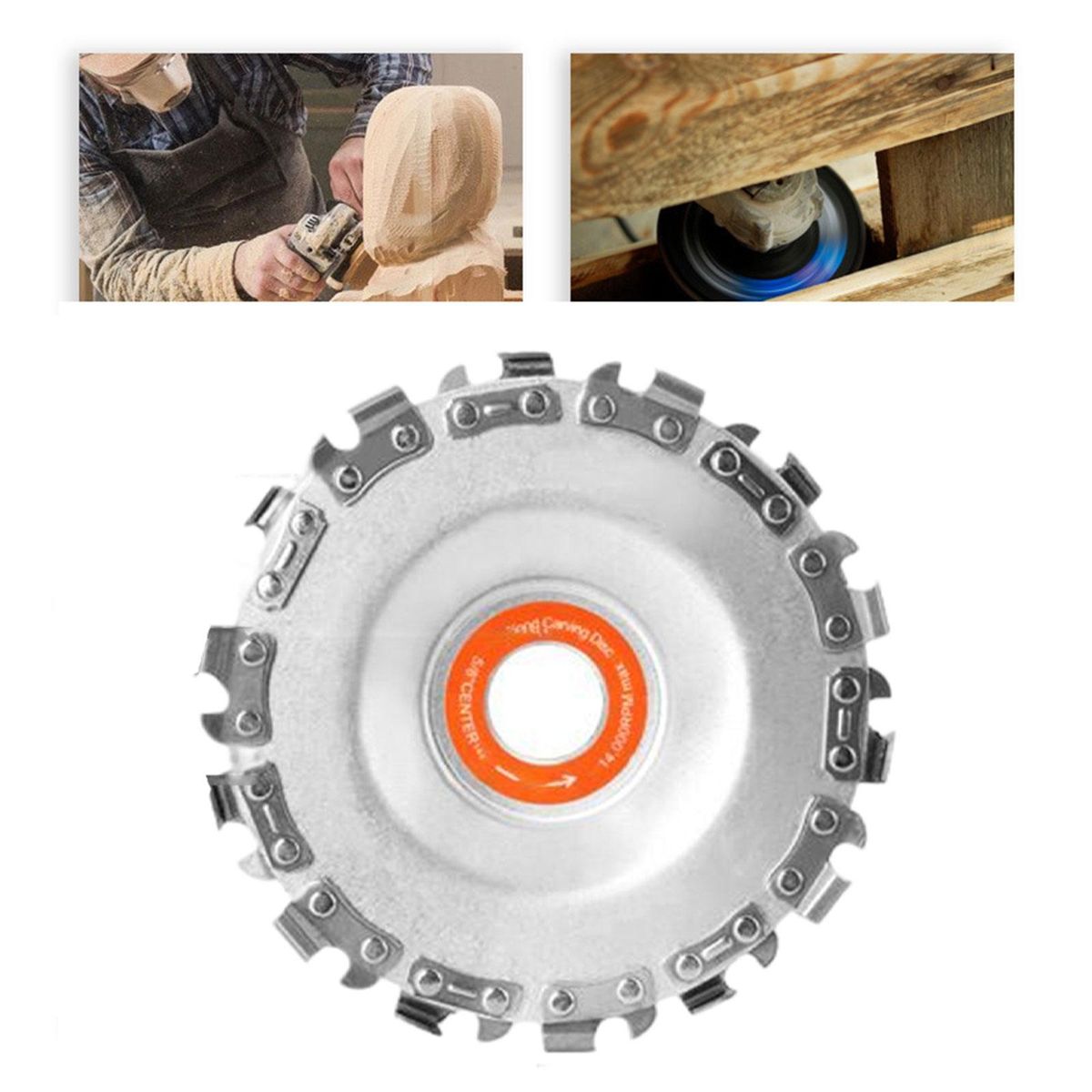 Portable Wood Carving Chain Disc Attachment For Shaping