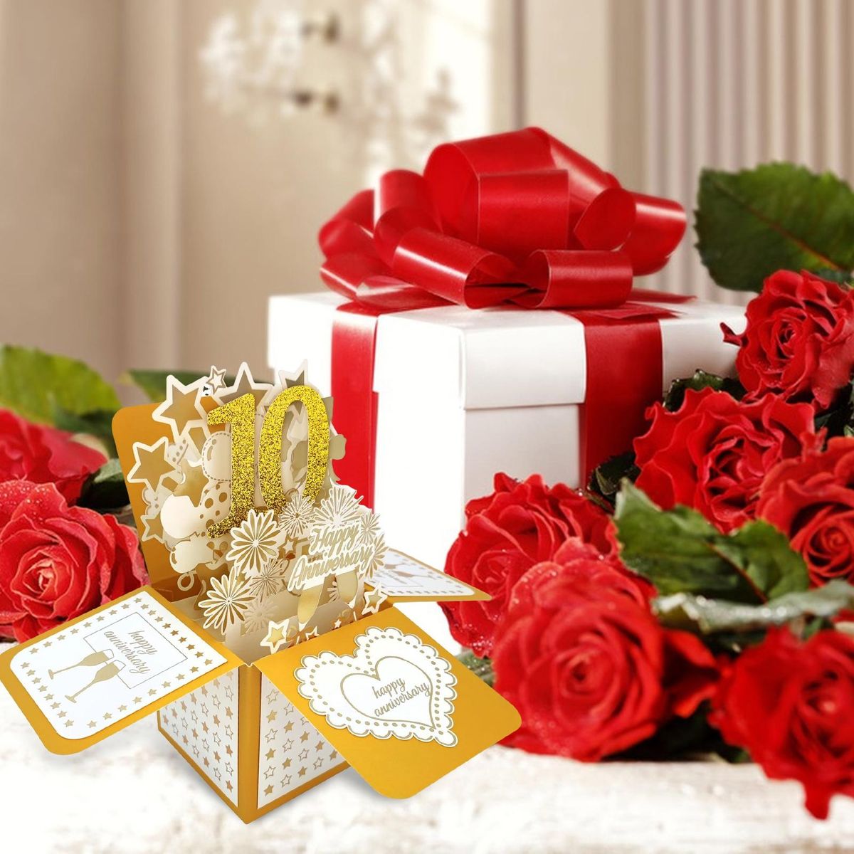 Attractive Greeting Card Forever Love 3d Anniversary Card for Couples