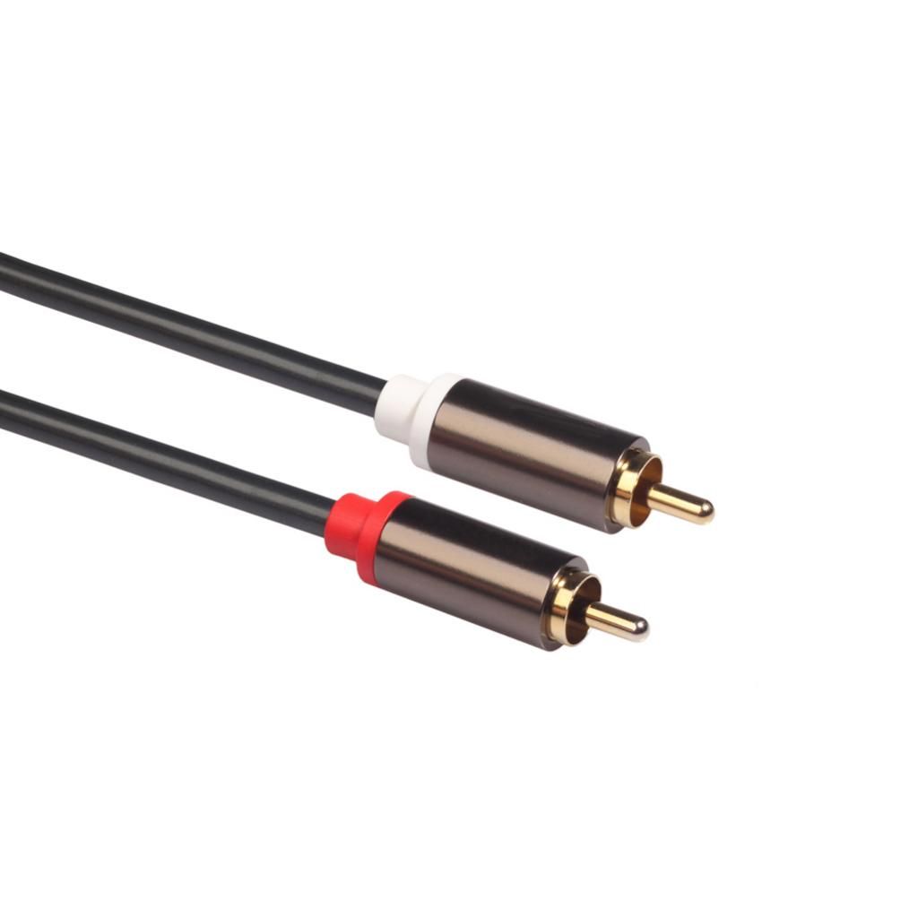 2 X 6.35mm 1/4 Inch TRS Stereo Male To 2 RCA Male Audio Cables