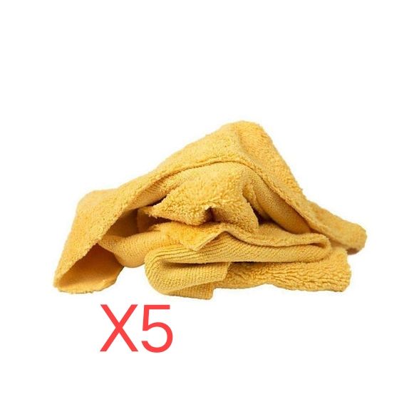 5 Pieces Car Wash, Home And Glass Microfiber Towel