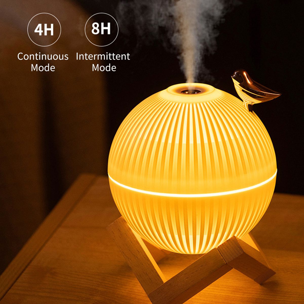 330mL Lark Mist Humidifier With Night Light Quiet Bird