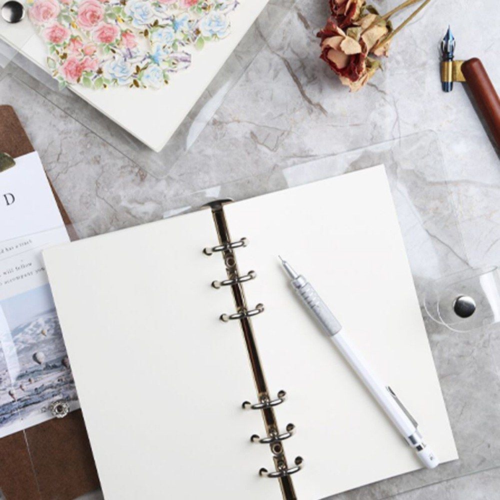 1Pc Transparent PVC Clip File Folder Loose Notebook Sheet