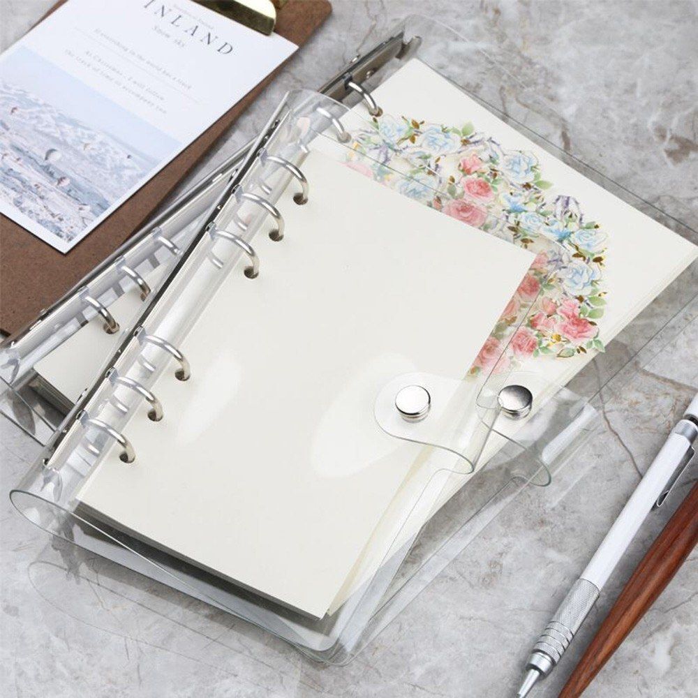 1Pc Transparent PVC Clip File Folder Loose Notebook Sheet