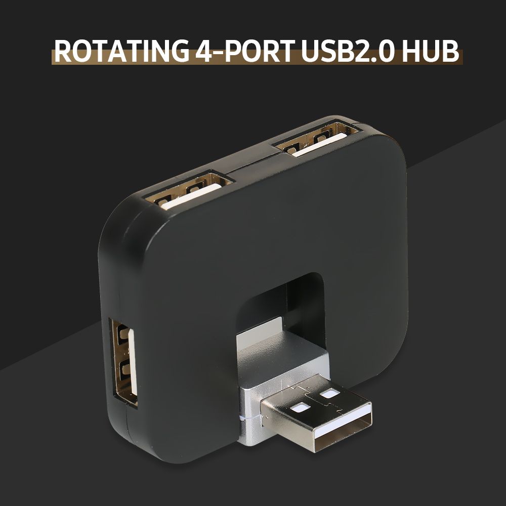 4-port USB2.0 Hub Rotating USB2.0 Converter Support USB Fan