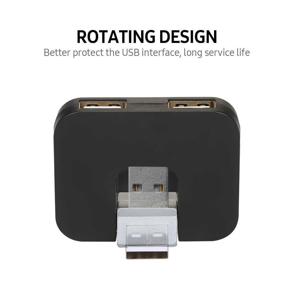 4-port USB2.0 Hub Rotating USB2.0 Converter Support USB Fan