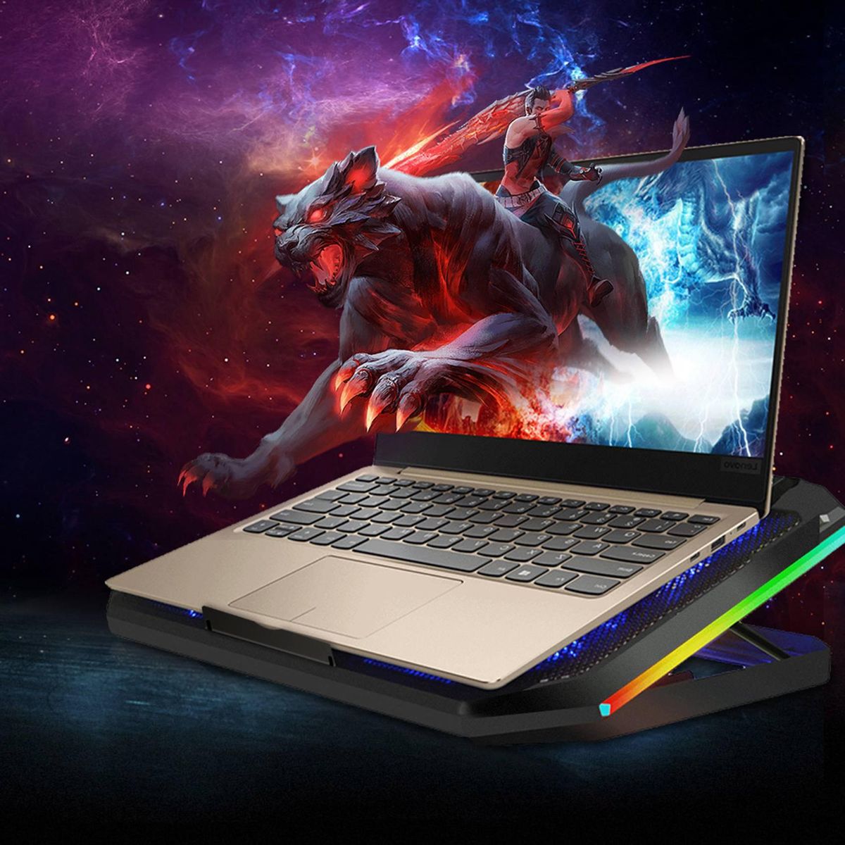 Notebook Cooler 2 Ultra-Quiet Fans 2 USB Ports Height