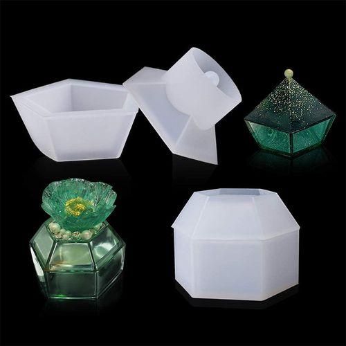 2 Pcs Silicone Molds Hexagon/Pentagonal Storage