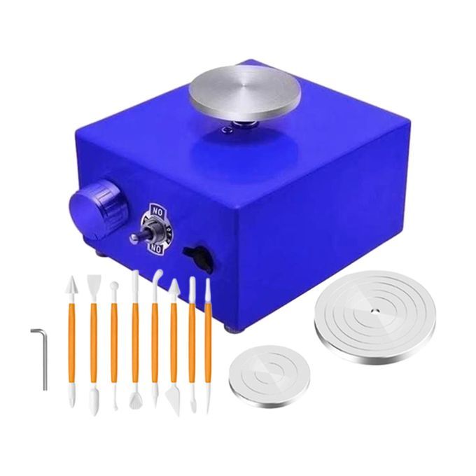 Pottery Wheel Turntable Machine Electric DIY Clay Tool For Blue