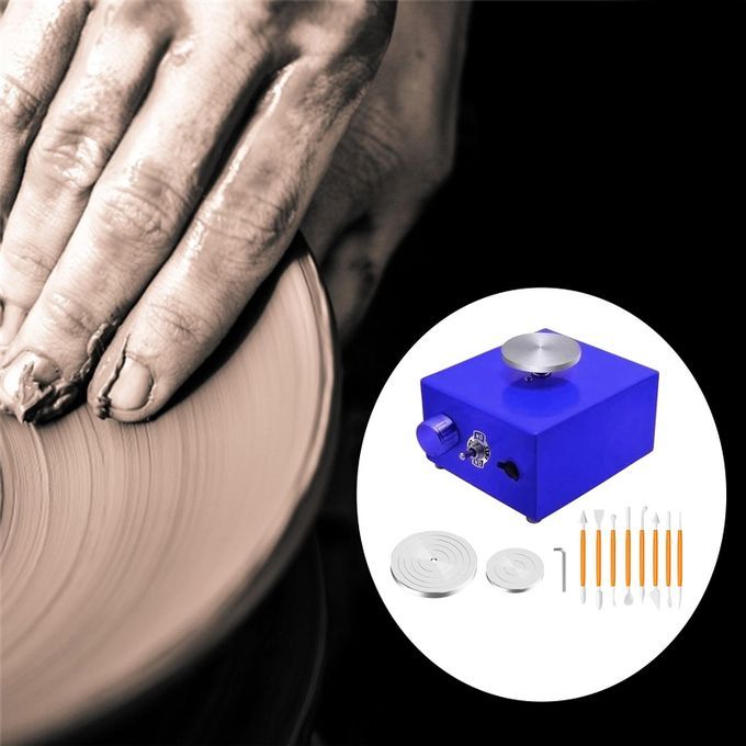 Pottery Wheel Turntable Machine Electric DIY Clay Tool For Blue