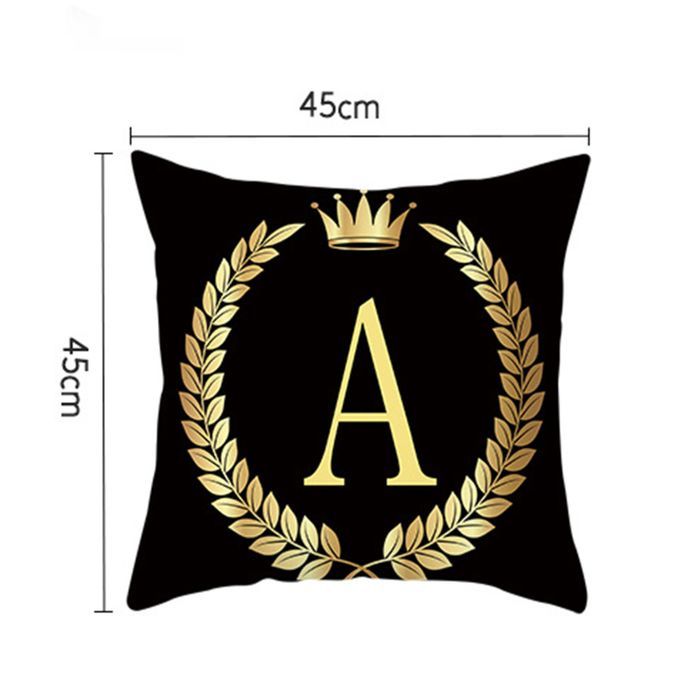 Pillow Cases Decorative Skin-friendly Washable Black Gold-