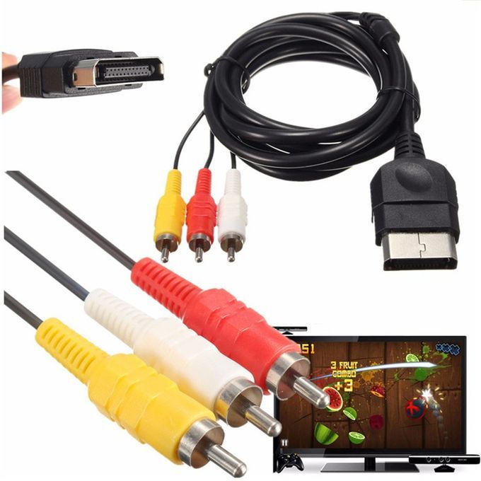 1x 6FT AV Audio Video  Omposite  Able  Ord R A  Able For XBOX  L I  1-black