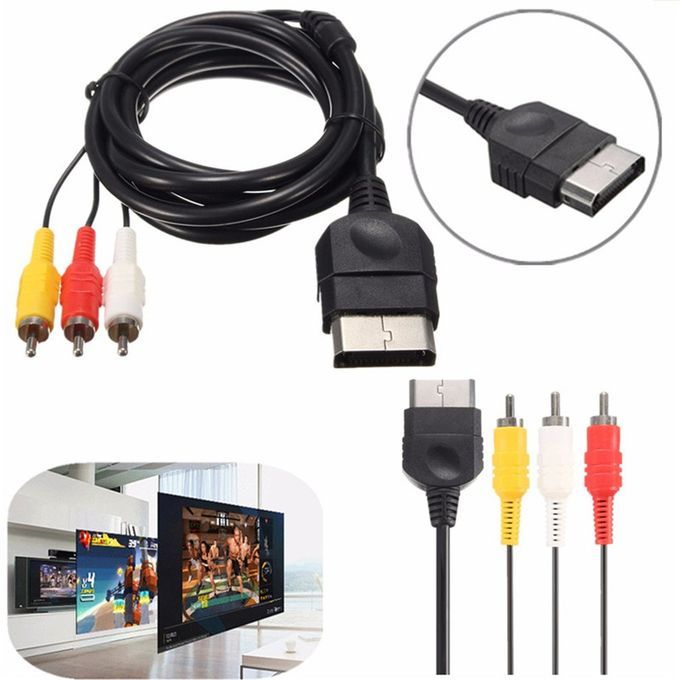 1x 6FT AV Audio Video  Omposite  Able  Ord R A  Able For XBOX  L I  1-black