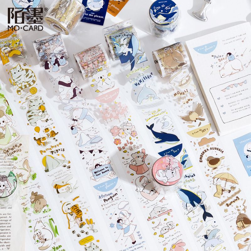 10pcs 1lot Decorative Adhesive Tapes Cartoon Animals Bear