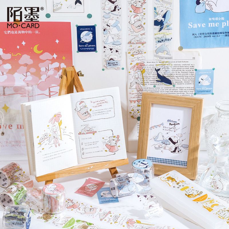 10pcs 1lot Decorative Adhesive Tapes Cartoon Animals Bear