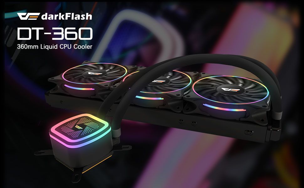 Darkflash Water Cooling CPU Cooler Computer RGB Water Cooler Heatsink Integrated CPU Cooling Fan Radiator LGA 1151/2011/AM3+/AM4