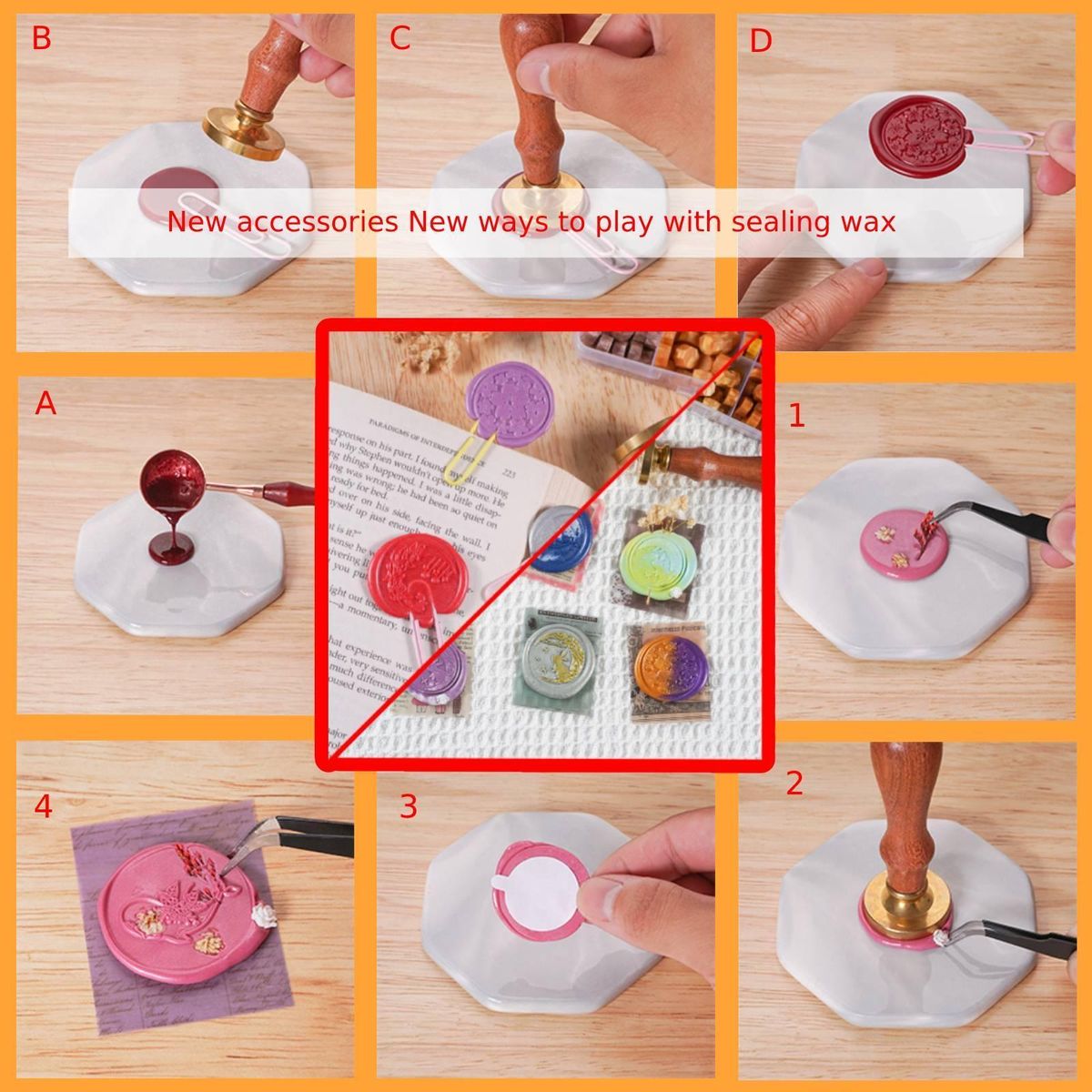 Wax Seal Stamp Set,630 pieces wax seal beads,52 luxury seal stamp set with gift