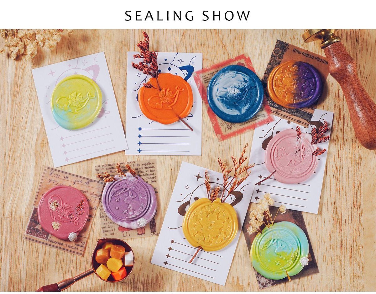 Wax Seal Stamp Set,630 pieces wax seal beads,52 luxury seal stamp set with gift