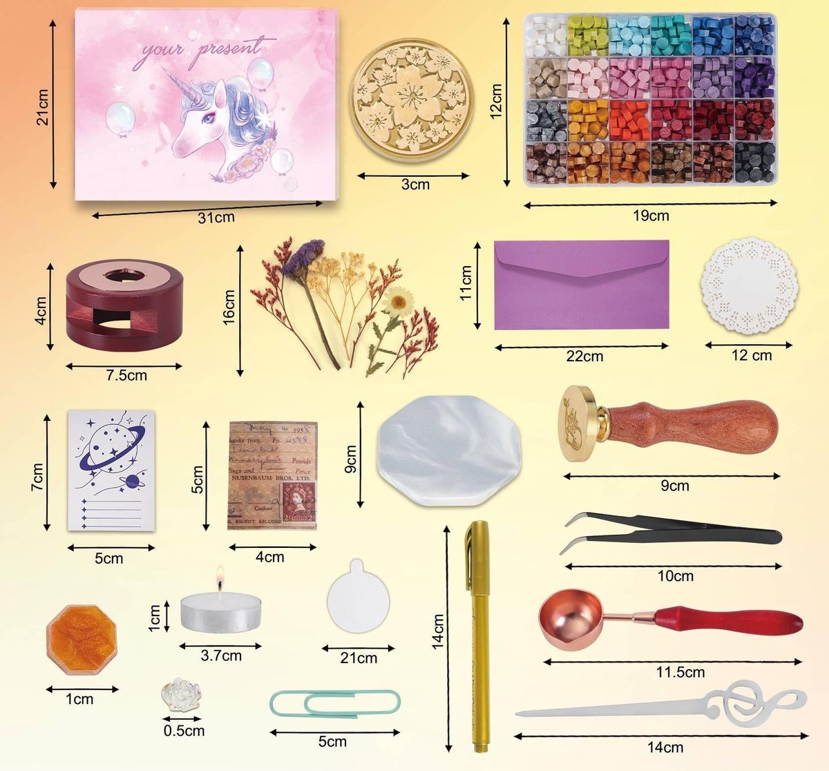 Wax Seal Stamp Set,630 pieces wax seal beads,52 luxury seal stamp set with gift