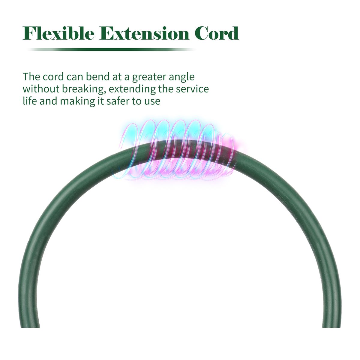 50FT AC Power Electric Outdoor Extension Cord 12 AWG 3 Prong