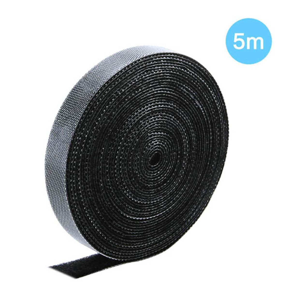 Cable Organizer Nylon USB Cord Ties Wire Winder Clip Cable Holder Reusable Fastening Tape for Mobile Phone PC Mouse Cords Management (5 Meter)