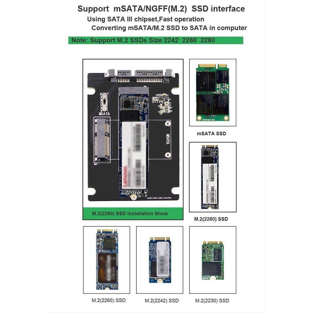 S107-RTK Adapter Card Expansion Card All 2 In 1 MSATA To
