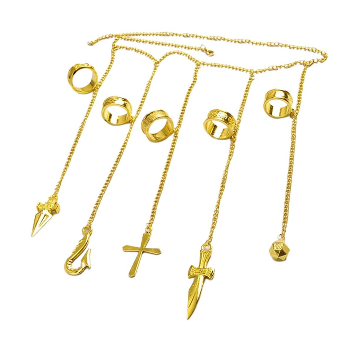 X Kurapika Cosplay Chains Five Finger Rings Halloween