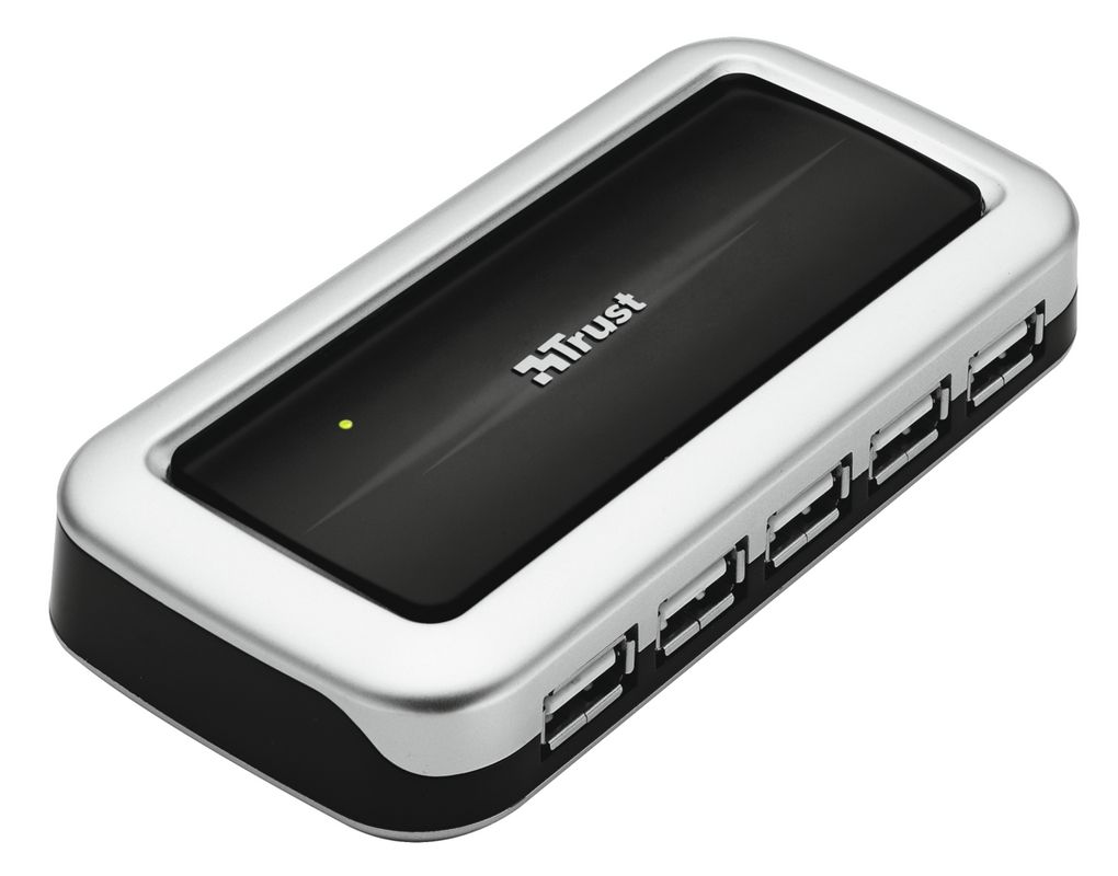 Usb 2.0 Portable 10 Port Hub High Speed With Cable On & Off Switch P-1603 - Black