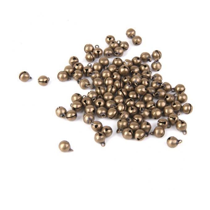 5x 100pcs Antique Bronze Brass Jingle Bells Charm Bead Jewelry