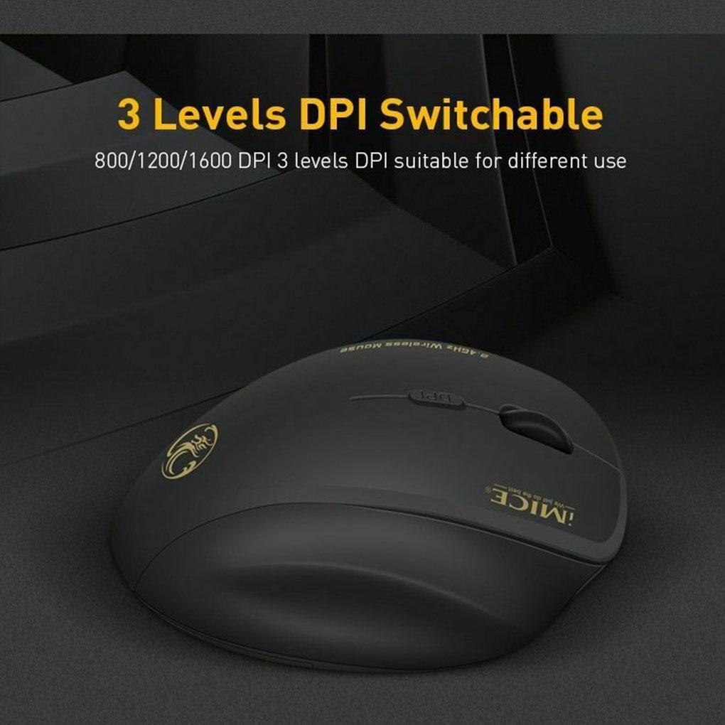 2 4G Wireless Mouse Computer Laptop 800-1600 DPI 6 Buttons Battery Powered
