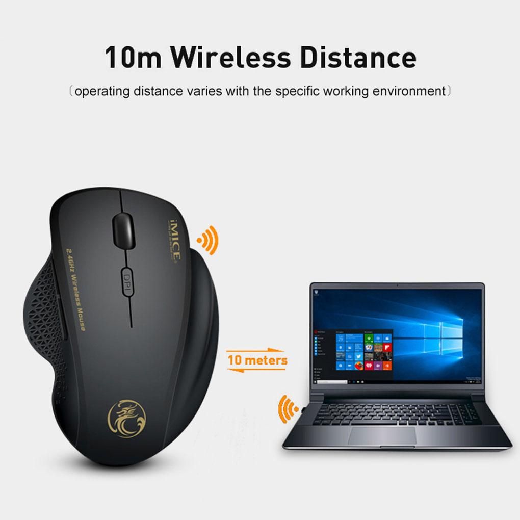 2 4G Wireless Mouse Computer Laptop 800-1600 DPI 6 Buttons Battery Powered