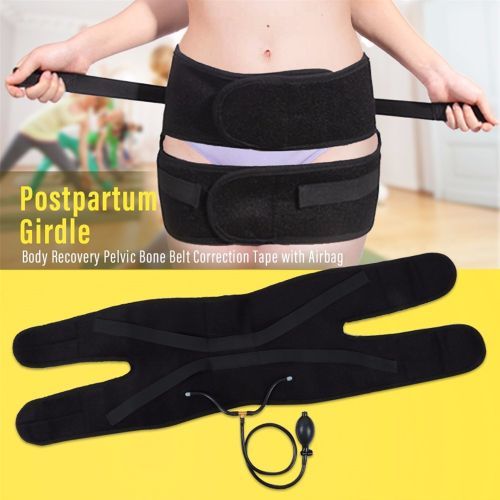 Postpartum Girdle Body Recovery Pelvic Bone Belt Correction Tape With Airbag Pneumatic Type Pelvic Zone Women Postpartum Belt(#Black)