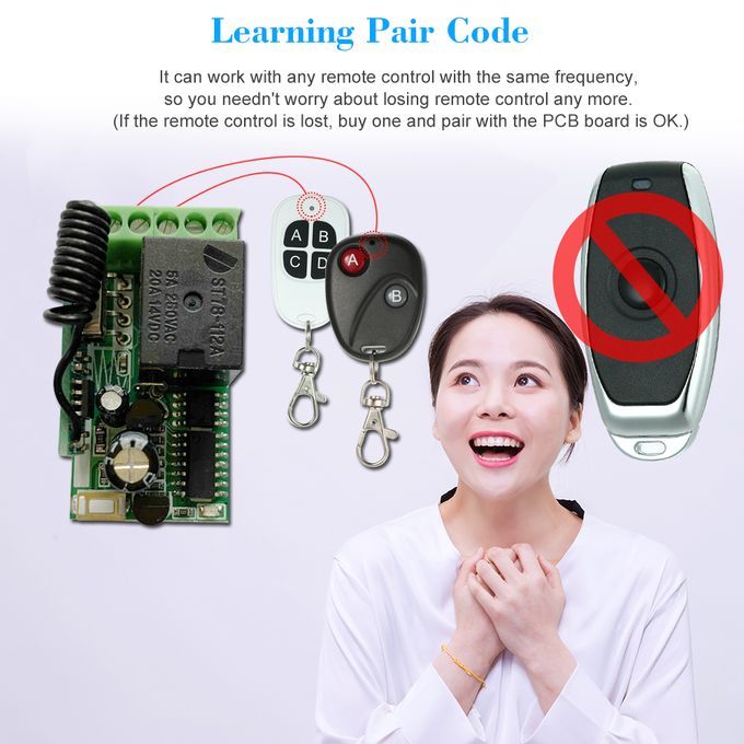 433Mhz DC 12V Universal RF Remote Control Switch Relay