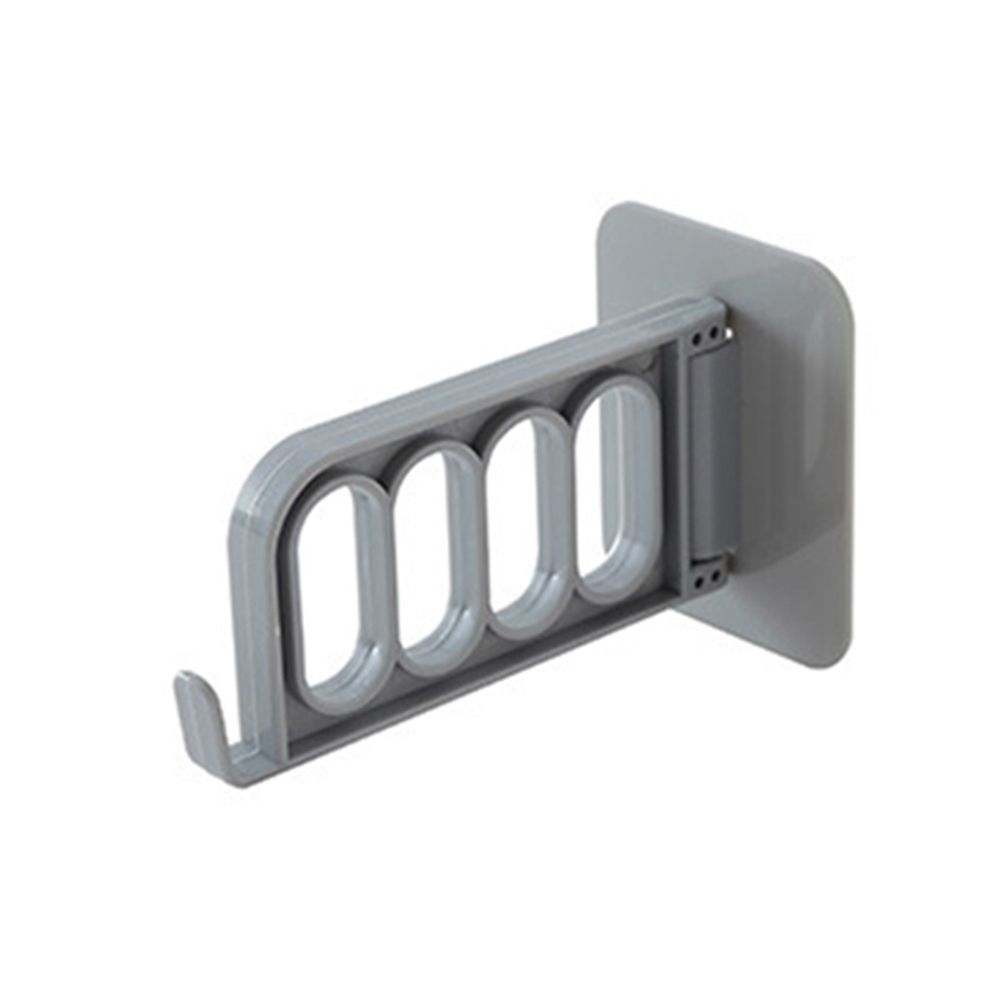 Home Wall Mount Self-adhesive Foldable Clothes Hanger-Grey