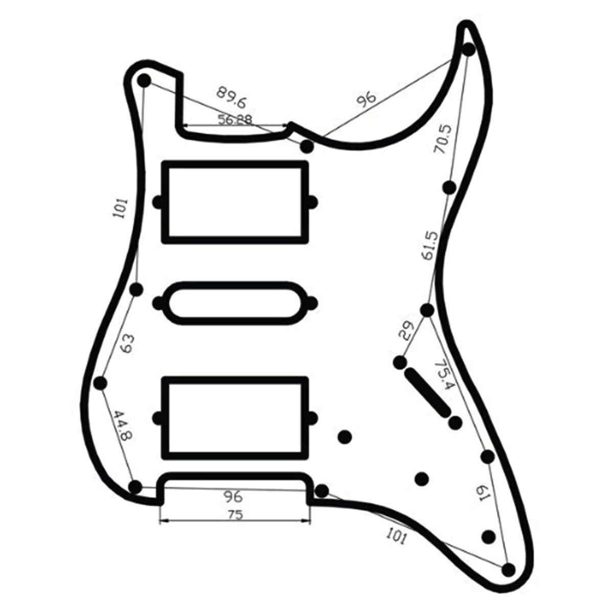 Loaded Prewired Electric Guitar Pickguard 11 Hole Hsh Pickups Pre Wired Single-Coil Humbucker Magnet Pickups