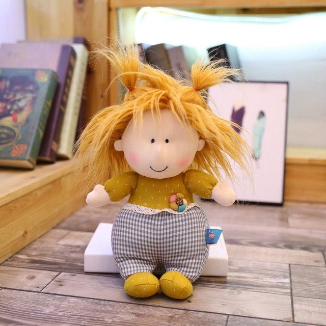 30cm Cute Girl Plush Toys Can Tie Hair
