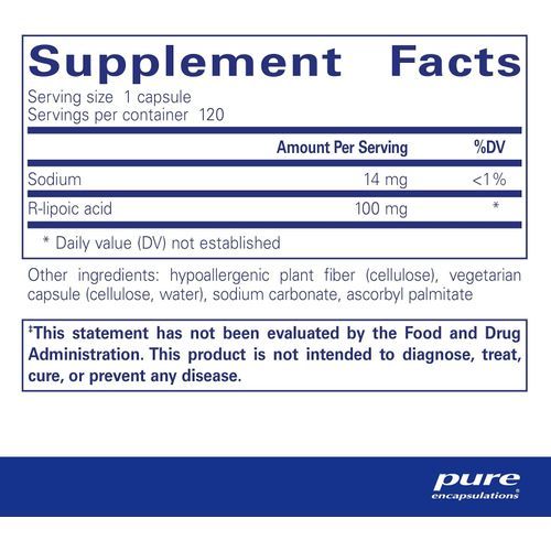 R-Lipoic Acid 120 Caps Antioxidant Protection & Metabolic