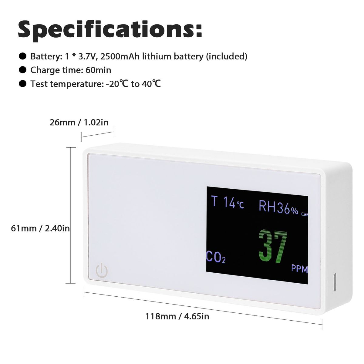 Household Air Quality Detector Multifunctional CO2 Tester