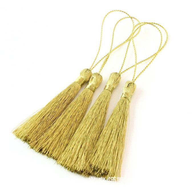 30pcs Tassels Cord Loop Small Knot For Souvenir Bookmarks Golden