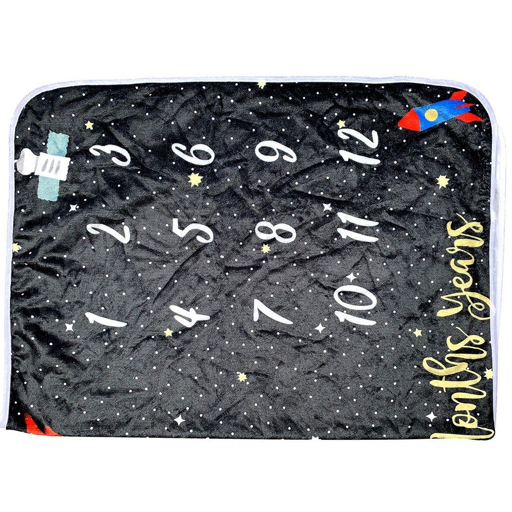 Baby Monthly Milestone Blanket For Girl Boy Flannel Night
