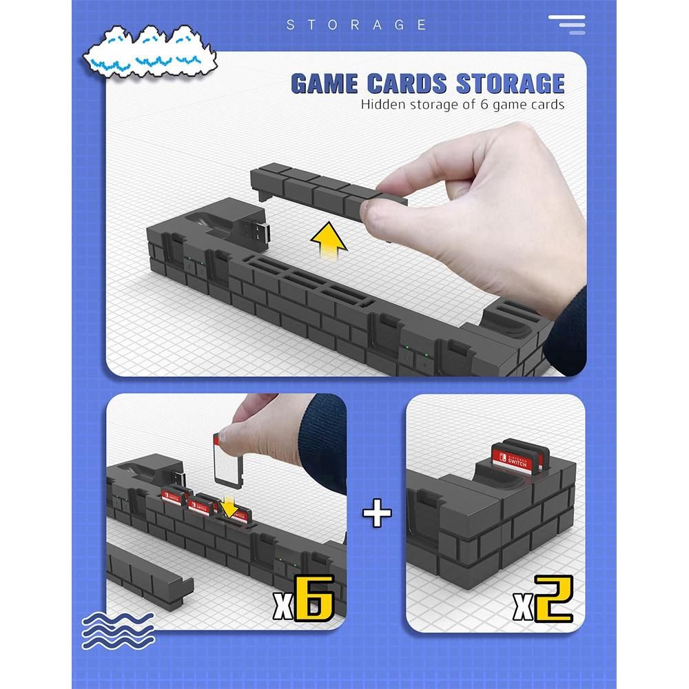 For Joy-Con Controller Charger Dock Stand Station Holder for Nintendo Switch NS Joy-Con Game Dock for Charging, Black