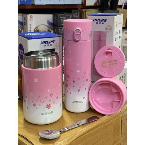 600ml Haers Food Flask & 500ml Water Flask Set